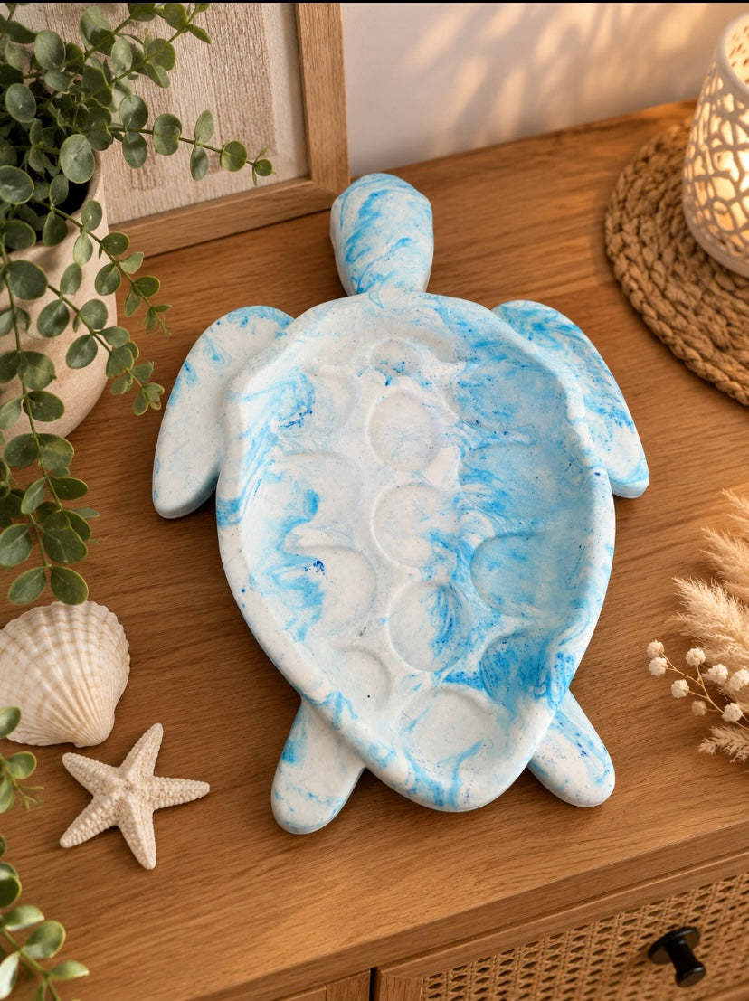 Plateau Tortue – Vide-poche en jesmonite blanc